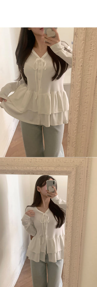 Double Layer Hem Bandage T-Shirt