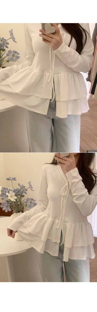 Double Layer Hem Bandage T-Shirt