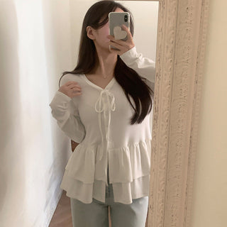 Double Layer Hem Bandage T-Shirt