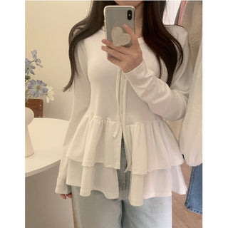 Double Layer Hem Bandage T-Shirt