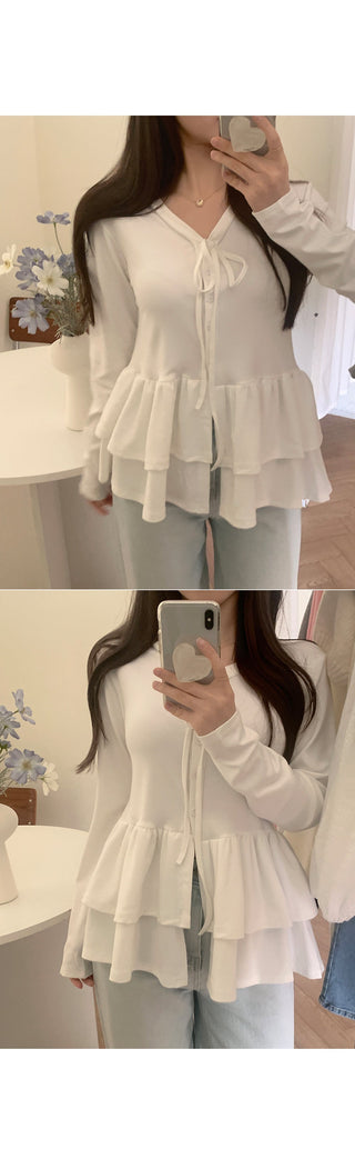 Double Layer Hem Bandage T-Shirt