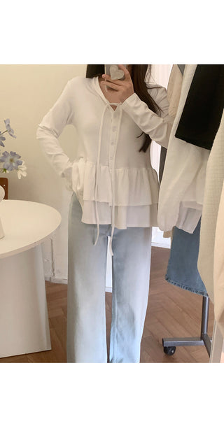 Double Layer Hem Bandage T-Shirt