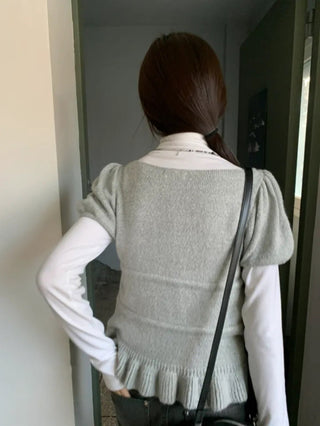 Ruffles Hem Sweet Tops