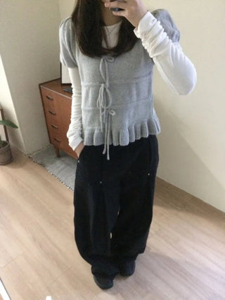 Ruffles Hem Sweet Tops