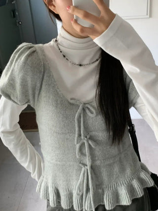 Ruffles Hem Sweet Tops