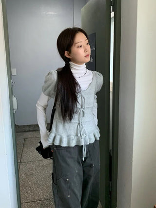 Ruffles Hem Sweet Tops