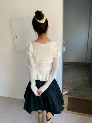 Ruffles Hem Sweet Tops