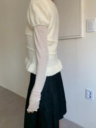 Ruffles Hem Sweet Tops