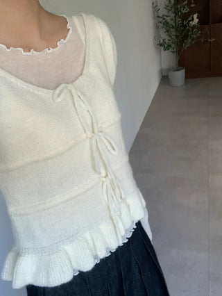 Ruffles Hem Sweet Tops