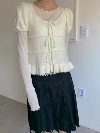 Ruffles Hem Sweet Tops
