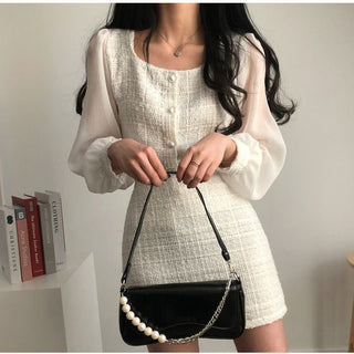 Tweed Shirt Sheath Skirt Suit