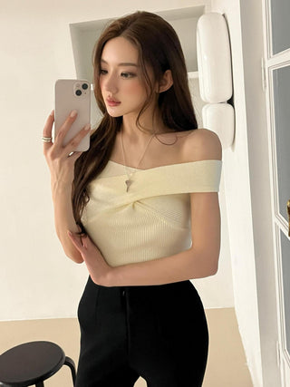 Cross Halter Knitted Tops