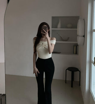 Cross Halter Knitted Tops