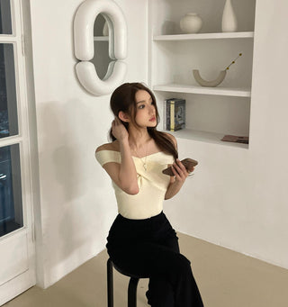 Cross Halter Knitted Tops