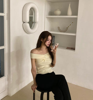 Cross Halter Knitted Tops