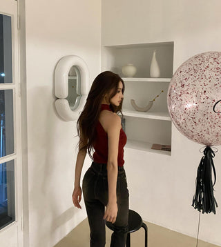 Cross Halter Knitted Tops