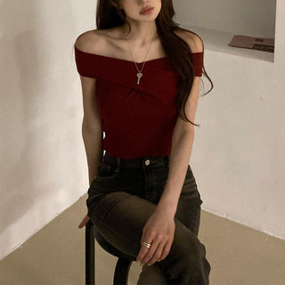 Cross Halter Knitted Tops
