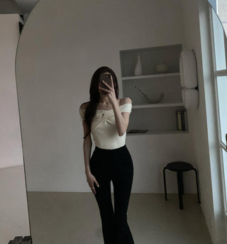 Cross Halter Knitted Tops