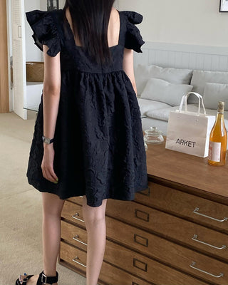 Ruffled Flying Sleeves Dress