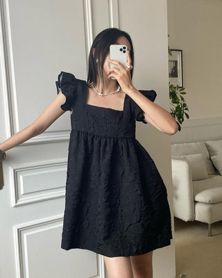 Ruffled Flying Sleeves Dress