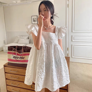 Ruffled Flying Sleeves Dress