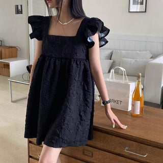 Ruffled Flying Sleeves Dress