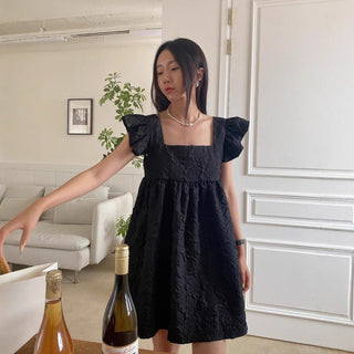 Ruffled Flying Sleeves Dress