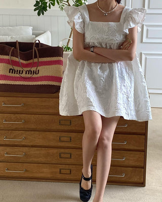 Ruffled Flying Sleeves Dress