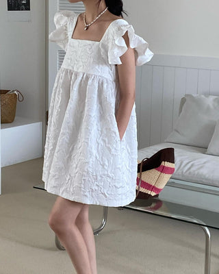 Ruffled Flying Sleeves Dress