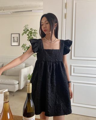 Ruffled Flying Sleeves Dress