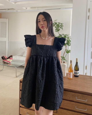 Ruffled Flying Sleeves Dress