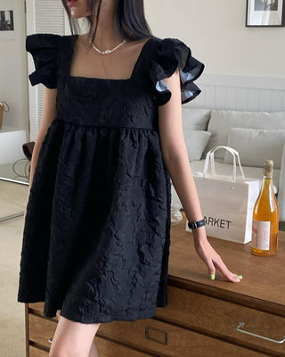 Ruffled Flying Sleeves Dress