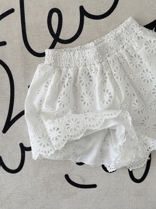 Crochet Lace Wide Leg Shorts