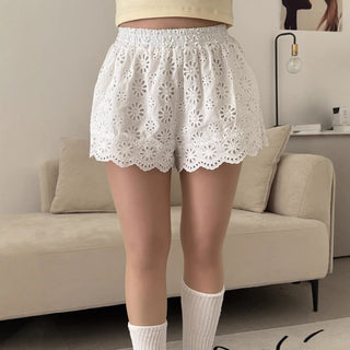 Crochet Lace Wide Leg Shorts