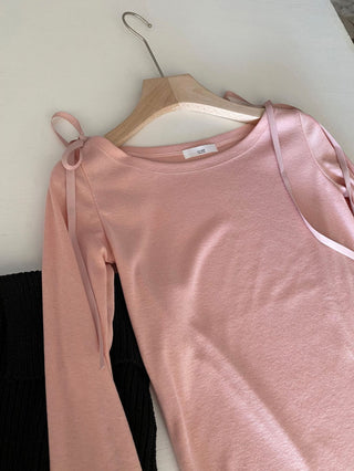 Bow Lace Up Long Sleeve Shirt