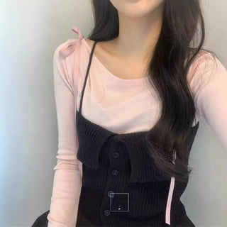 Bow Lace Up Long Sleeve Shirt