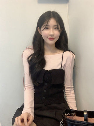 Bow Lace Up Long Sleeve Shirt