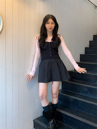 Bow Lace Up Long Sleeve Shirt