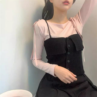 Bow Lace Up Long Sleeve Shirt