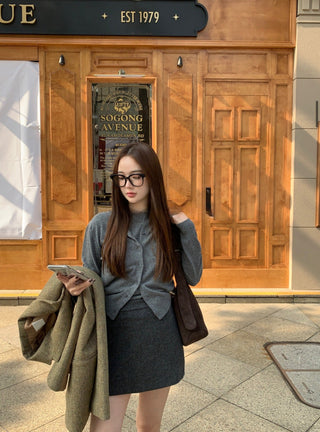 Plaid Wool Suit Coat