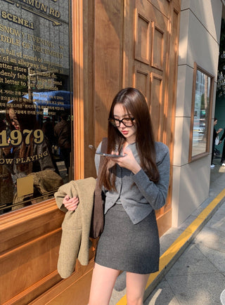 Plaid Wool Suit Coat