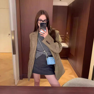 Plaid Wool Suit Coat