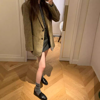 Plaid Wool Suit Coat