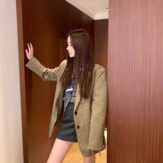 Plaid Wool Suit Coat
