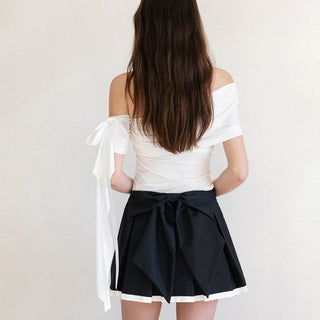 Ribbon Knit Off-Shoulder Tops