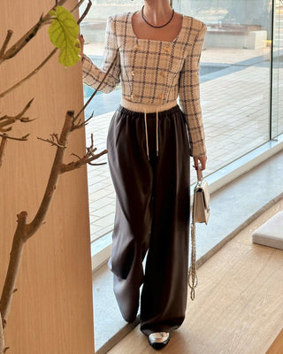 Patchwork Waist Casual Pants