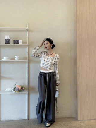 Patchwork Waist Casual Pants