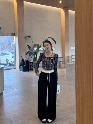 Patchwork Waist Casual Pants
