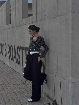 Patchwork Waist Casual Pants