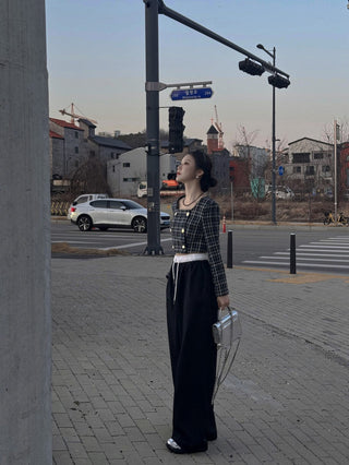 Patchwork Waist Casual Pants